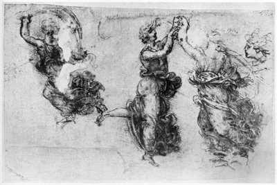 Dansende vrouwen, laat 15e of begin 16e eeuw, 1954 door Leonardo da Vinci