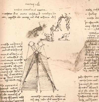 Diagram dat de theorie van licht en schaduw illustreert en schetsen van figuren, c1472-c1519 1883 door Leonardo da Vinci