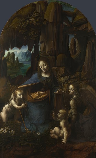 De Madonna in de grot (voor het altaar van San Francesco in Milaan) door Leonardo da Vinci