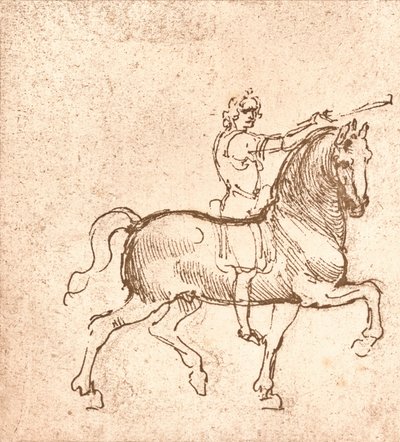 Tekening van een wandelend paard, ca. 1472-ca. 1519, 1883 door Leonardo da Vinci