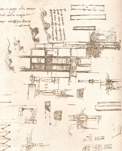 Tekening van projecten voor kastelen en villa