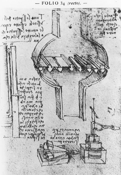 Fol. 34r uit Manuscript E, 1513-14 door Leonardo da Vinci