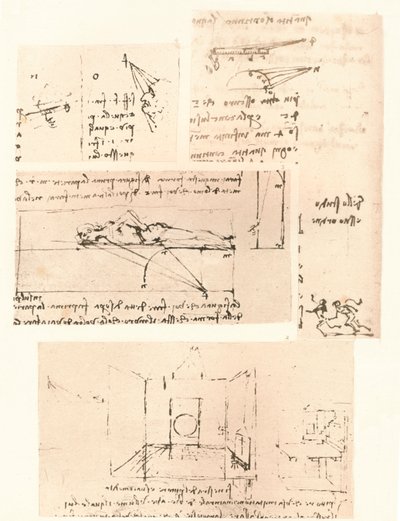 Vier tekeningen die de praktijk van het schilderen illustreren, ca. 1472-ca. 1519, 1883 door Leonardo da Vinci