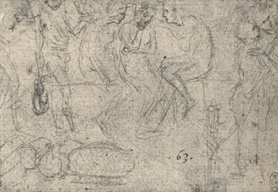 Groep Figuren in Gesprek, ca. 1480 1945 door Leonardo da Vinci
