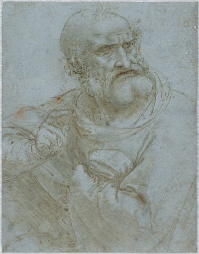 Halflengte figuur van een apostel door Leonardo da Vinci