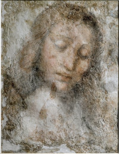 Hoofd van Christus de Verlosser door Leonardo da Vinci