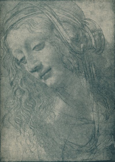 Hoofd van een Maagd, ca. 15e eeuw, 1932 door Leonardo da Vinci