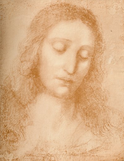 Hoofd van de Verlosser, 15e eeuw, 1932 door Leonardo da Vinci
