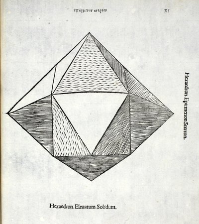 Hexaedron elevatum solidum, illustratie uit 