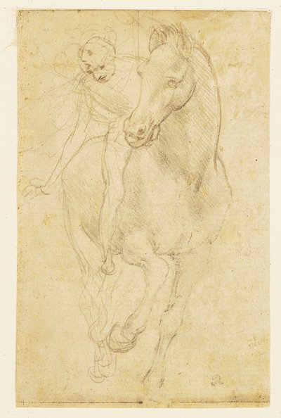 Paard en Ruiter, c.1480 door Leonardo da Vinci