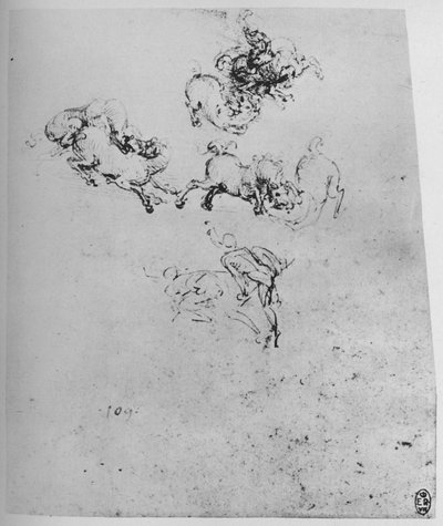 Paarden en Ruiters in Gevecht door Leonardo da Vinci