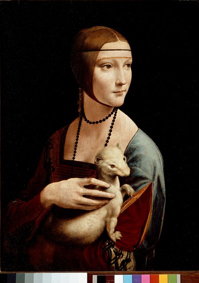Dame met hermelijn, portret van Cecilia Gallerani, ca. 1490 (olieverf en tempera op paneel) door Leonardo da Vinci