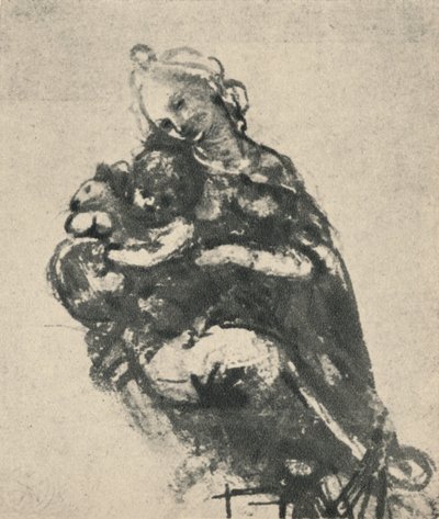 Madonna en Kind met een Kat door Leonardo da Vinci