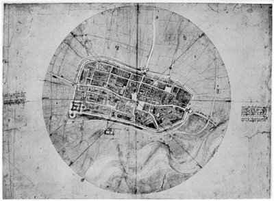 Plan van Imola, Italië, c1502 1954 door Leonardo da Vinci