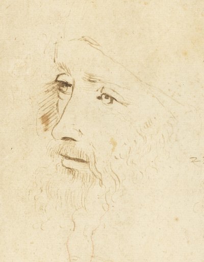 Portret van Leonardo da Vinci, ca 1518 door Leonardo da Vinci,