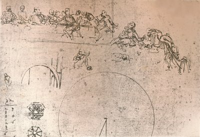 Voorbereidende schets voor het schilderij van `Het Laatste Avondmaal`, c1494-c1499 door Leonardo da Vinci