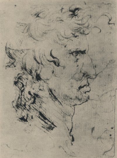 Profiel van een man naar rechts, ca. 1480, 1945 door Leonardo da Vinci