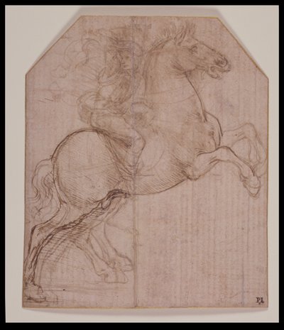 Ruiter op Steigerend Paard, ca. 1481-82 door Leonardo da Vinci