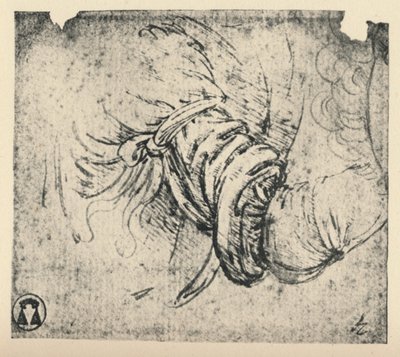 Mouwstudie voor De Aankondiging, 1470-1473 1945 door Leonardo da Vinci