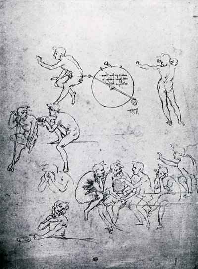 Studies voor De aanbidding der wijzen en Het laatste avondmaal door Leonardo da Vinci