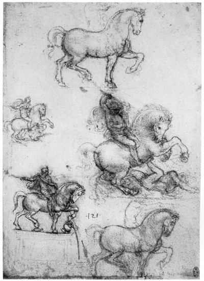 Studies voor het Trivulzio Monument door Leonardo da Vinci