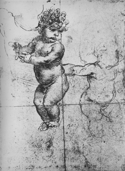 Studies van Zuigelingen, ca. 1480 1945 door Leonardo da Vinci