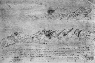 Studies van Bergketens, ca. 1480 door Leonardo da Vinci