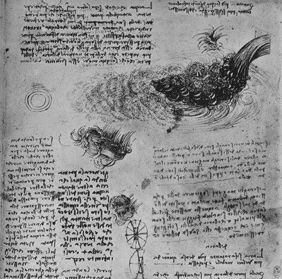 Studies van de Vorming van Water in Beweging door Leonardo da Vinci