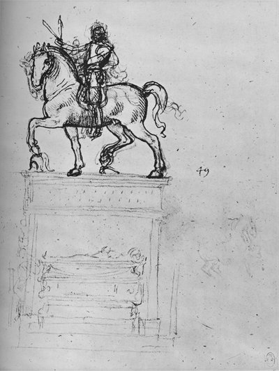 Studie voor een ruitermonument, ca. 1480, 1945 door Leonardo da Vinci