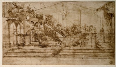 Studie voor de Aanbidding der Wijzen door Leonardo da Vinci
