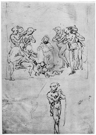 Studie voor de Aanbidding der Wijzen door Leonardo da Vinci