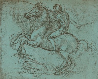 Studie voor het Sforza Monument, ca. 1482-ca. 1499, 1883 door Leonardo da Vinci