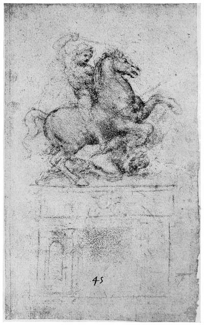 Studie voor het Trivulzio-monument, ca. 1508, 1954 door Leonardo da Vinci