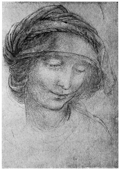 Studie voor het hoofd van St. Anne, c1508 1954 door Leonardo da Vinci