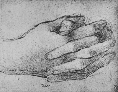 Studie van Gevouwen Handen, c1480 door Leonardo da Vinci
