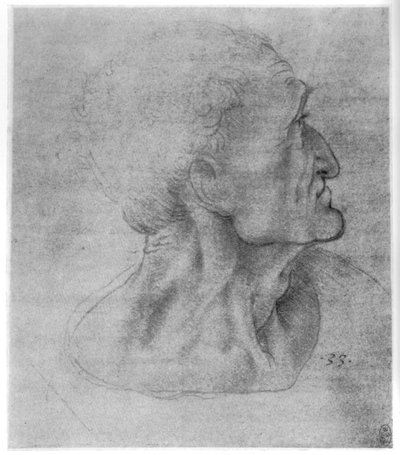 Studie van Judas voor Het Laatste Avondmaal door Leonardo da Vinci