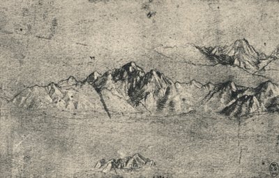 Studie van bergketens, c1480 door Leonardo da Vinci