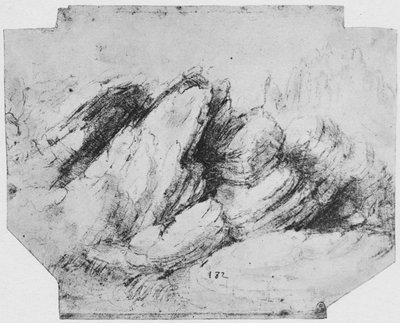 Studie van rotsformaties, c1480 1945 door Leonardo da Vinci
