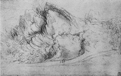 Studie van rotsformaties, ca. 1480 door Leonardo da Vinci
