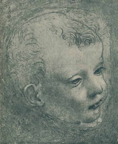 Studie van een kinderhoofd, 1482-1483 door Leonardo da Vinci