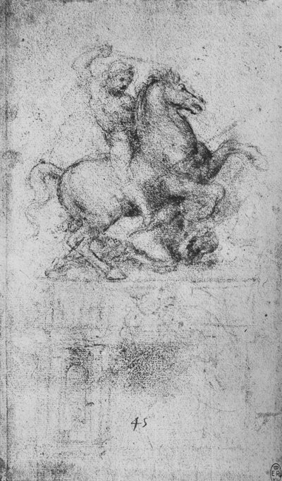 Studie van een ruitermonument, ca. 1480 door Leonardo da Vinci
