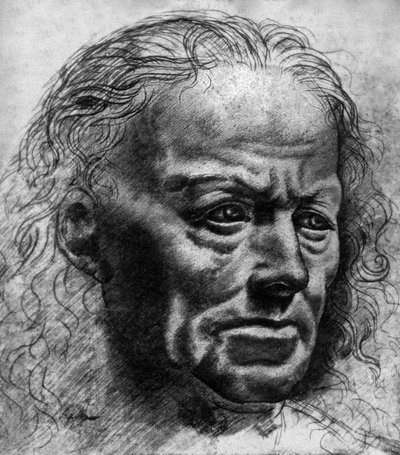 Studie van expressie door Leonardo da Vinci