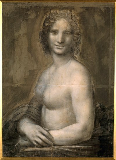 Studie van vrouwelijk naakt waarschijnlijk de Mona Lisa (detail) door Leonardo da Vinci