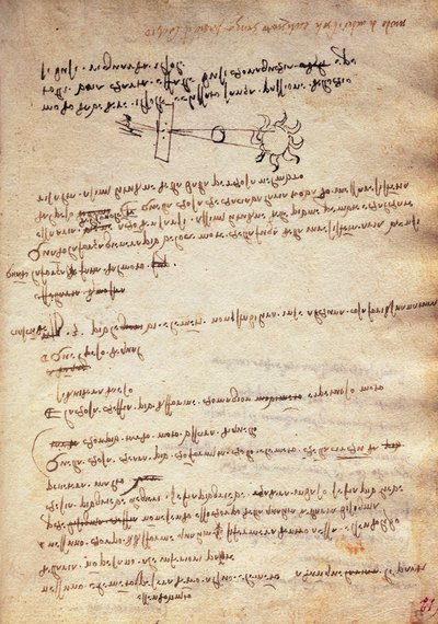 Studie van de techniek voor het observeren van zonsverduistering, Codex Trivulzianus door Leonardo da Vinci