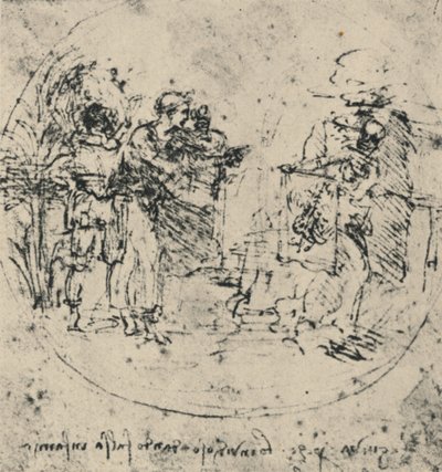 De ontmaskering van afgunst, c1480 1945 door Leonardo da Vinci