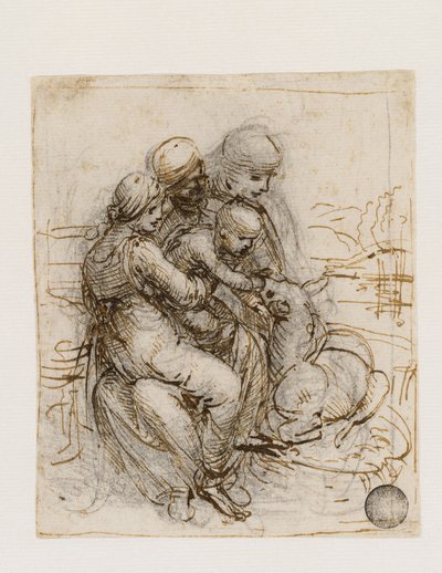 De Maagd en het Kind met Sint Anna Anna Metterza, ca. 1501 door Leonardo da Vinci