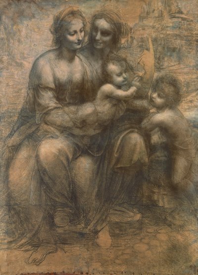 De Maagd en het Kind met Sint-Anna en de Heilige Johannes de Doper, c.1499-1500 door Leonardo da Vinci