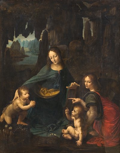 De Maagd van de Rotsen door Leonardo da Vinci
