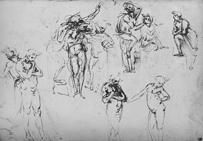 Verschillende groepen en enkele figuren, ca. 1480 1945 door Leonardo da Vinci