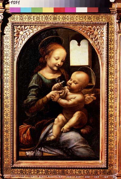 Madonna met een bloem door Leonardo da Vinci